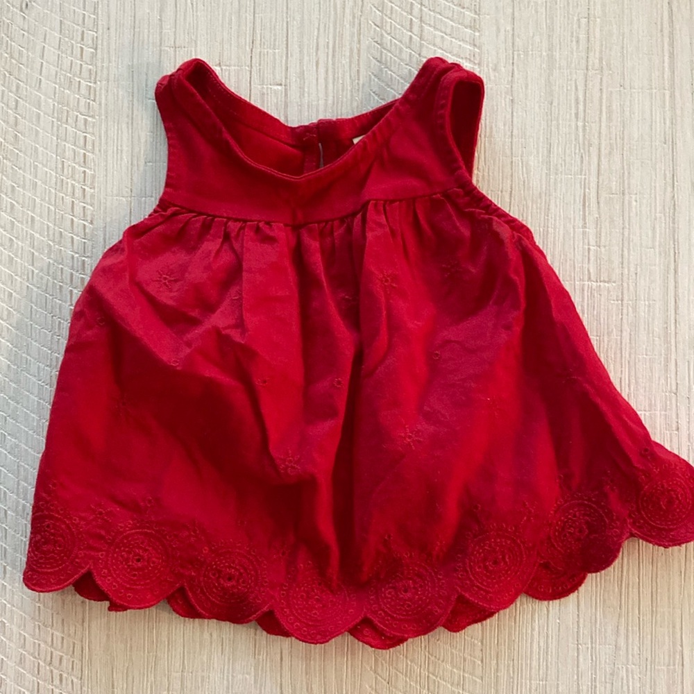 Baby b’gosh red tank with lace detail